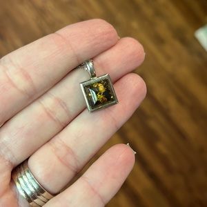 Sterling Silver Amber Necklace